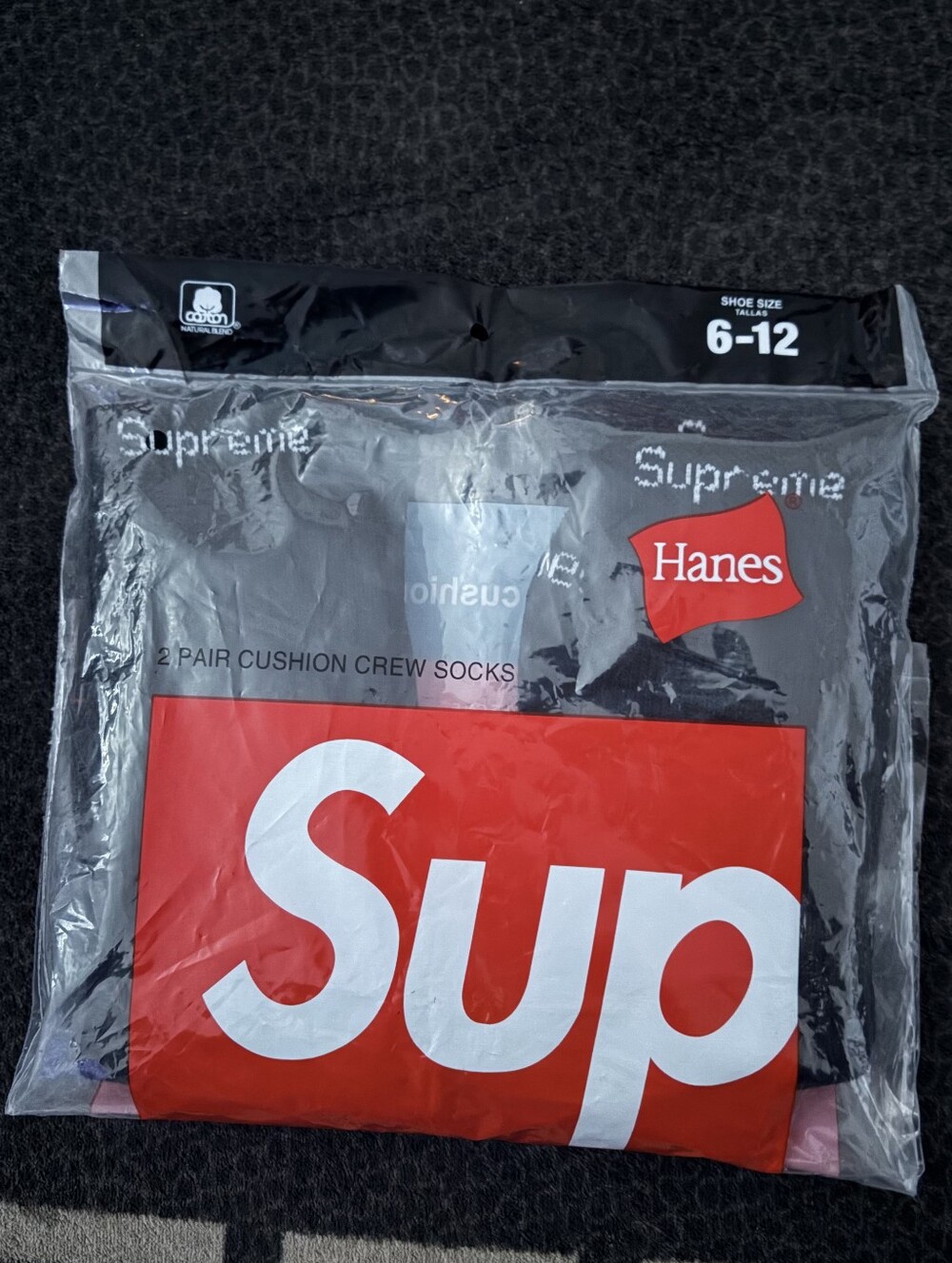 Black Supreme Hanes Socks